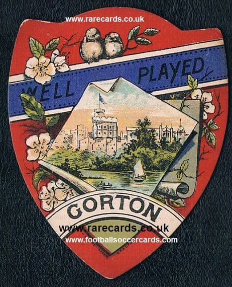1887 -8 Gorton by W N Sharpe 's Play Up Football Cards Man City Manchester Blue Moon