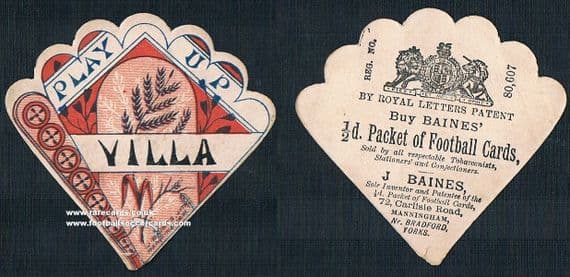 1887 Aston Villa Baines fan card