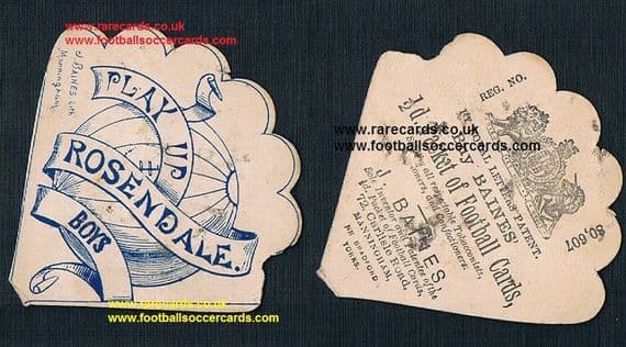 1887 Baines fan card Rossendale Boys Lancs Burnley Blackburn
