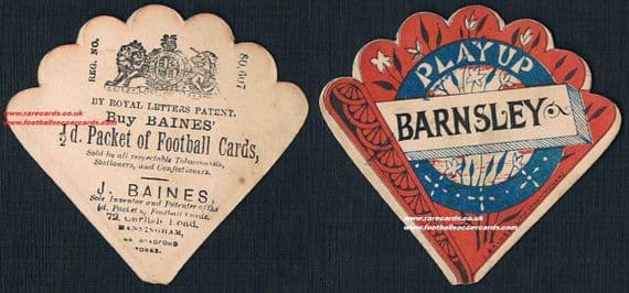 1887 Barnsley Tykes Baines fan card
