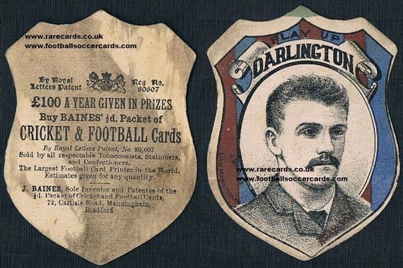 1887 Darlington Quakers Dawson on an early Baines card