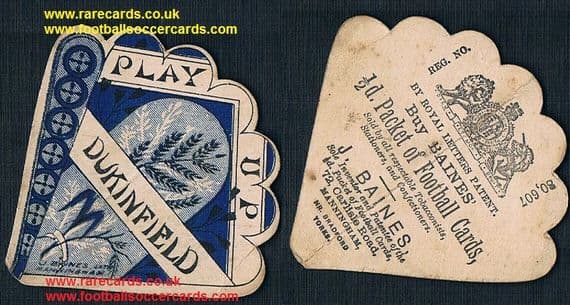 1887 Dukinfield CC or RFC fan-shape Baines card