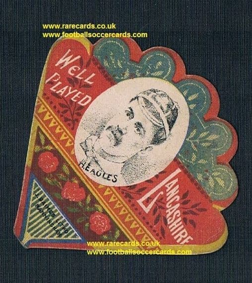 1887 Harry Eagles Lancashire & Salford England rugger international Baines fan card