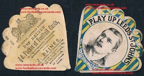 1887 Leeds Rhinos Play Up St. John's Baines fan card, inset Walton