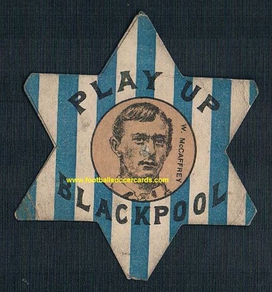 1887 UNIQUE ITEM! Blackpool F.C. W McCaffrey baines-like star card Stanley Arms Hotel