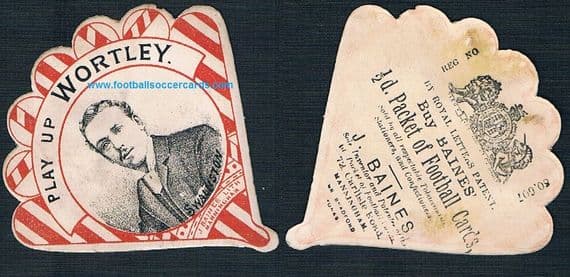 1887 Wortley Leeds rugby club FAN card with Swainston Baines card