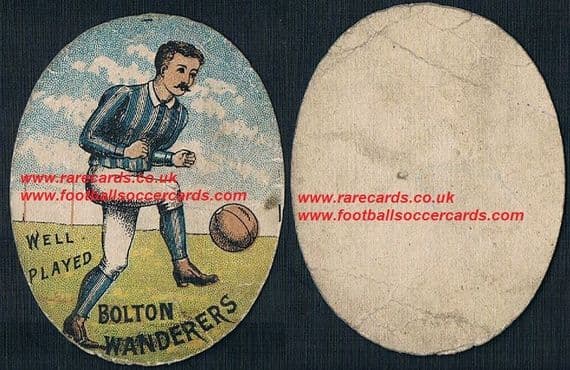 1888-89 W N Sharpe football card ever for Bolton Wanderer