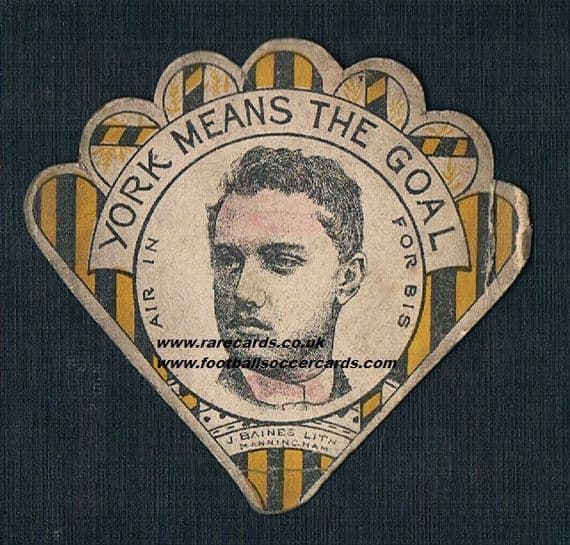1888 later type fan card with extra patent of York Wasps rugby Baines fan-shape card