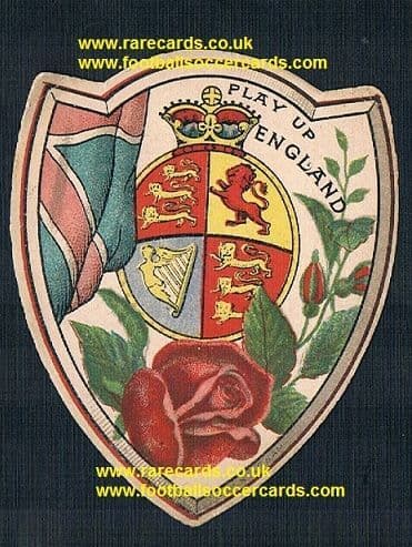 1889 Baines football trade card Play Up England, frame