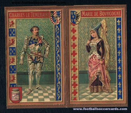 1889 Liebig threaded card wallet folder for cards Marie Bourgogne Charles le Téméraire
