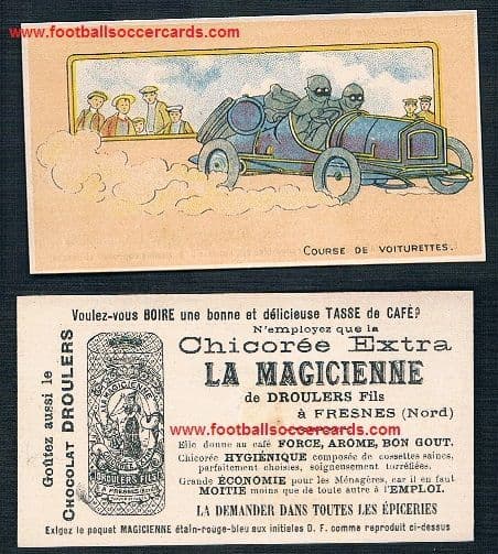 1890 -1900 La Magicienne motor car Monte Carlo racing trade card from France