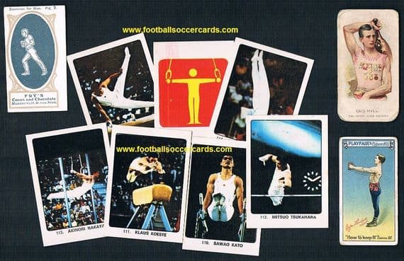 1890 -1970s gym 10 gymnastics cards Allen & Ginter, Fry's, Playfair & 7 Keisa Olympics 1972 men's