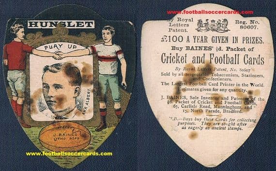 1890 Albert Goldthorpe rookie Baines card rugby & cricket 713 games 1000 goals Uncle to Man Utd star