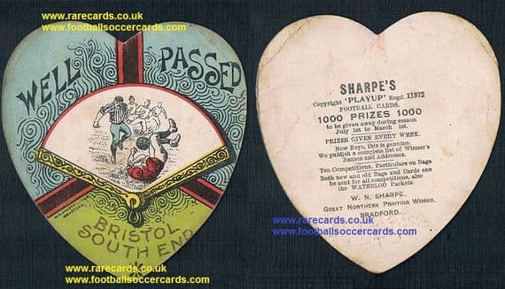 1890 Bristol South End W.N. Sharpe play up football card