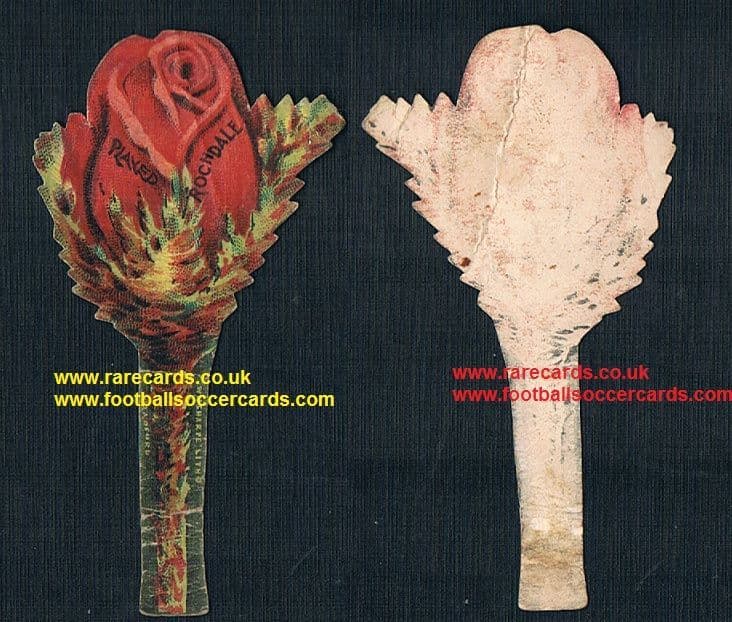 1890 early football badge! Sharpe buttonhole badge card flower Rochdale FC