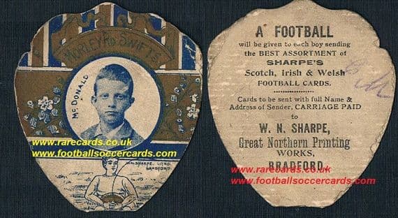 1890 Morley Road Swifts Derby County Sharpe card McDonald