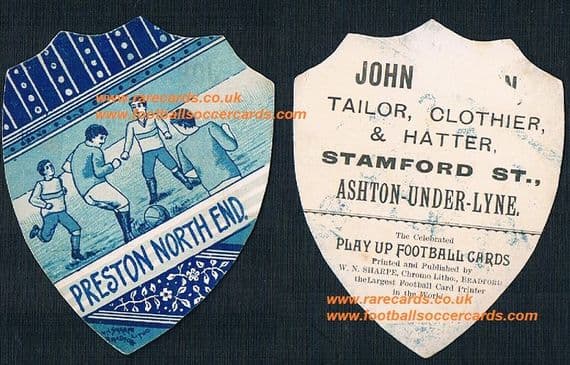 1890 Preston North End BLUE Sharpe John Wilson card