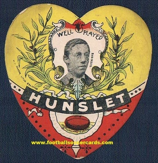1890 Robinson of Hunslet W N Sharpe heart-shape card