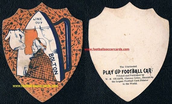 1890 's BOLTON IRON Line Out. Play Up Football Cards by W N Sharpe