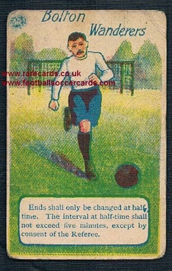 1890's Troman Rules of the game card Bolton Wanderers