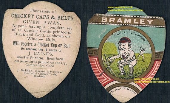 1890's women's cricket home Bramley CC Baines wicket keeper card