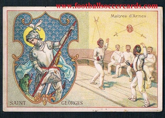 1890 Saint George fencing school French trade card