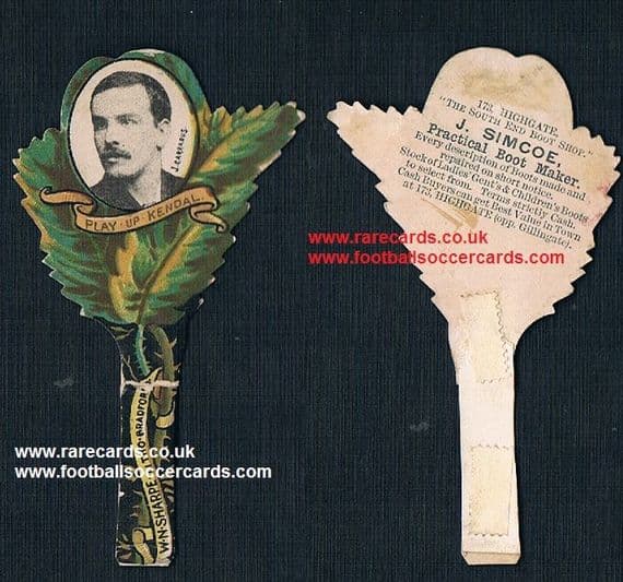 1890 Sharpe buttonhole flower football card Kirby Kendal RU J Carrabus Simcoe boots
