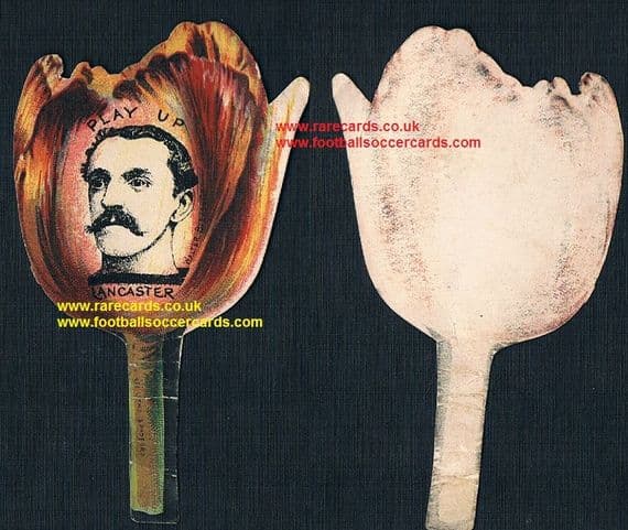 1890 Sharpe buttonhole flower football card Lancaster player inset Walter