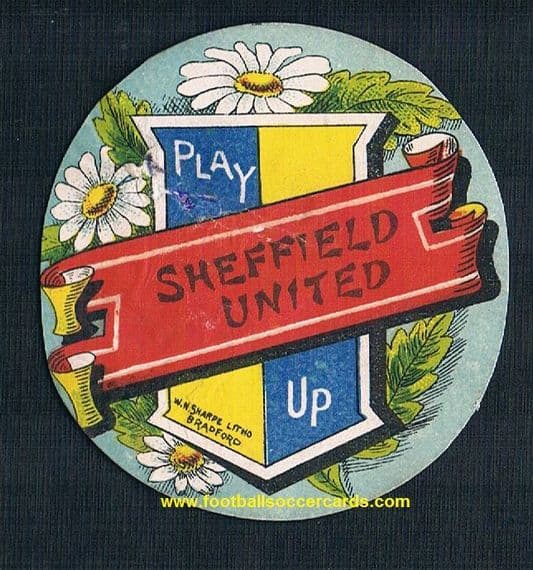 1890 Sheffield United W. N. SHARPE LITHO Blades card of immense rarity but a low price due to wear