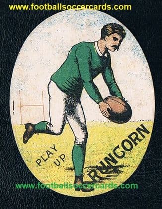 1890 W N Sharpe of Bradford rugby football sports card RUNCORN