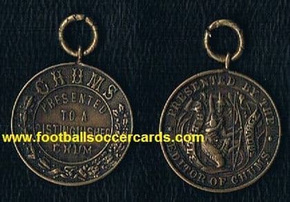 1890s 1910s Chums medal 'la belle sauvage' to a distinguished chum, comic editor's gift