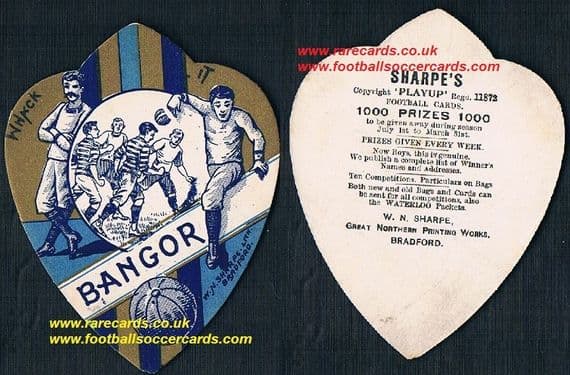 1890s Bangor City FC Wales W.N. Sharpe Play Up football card
