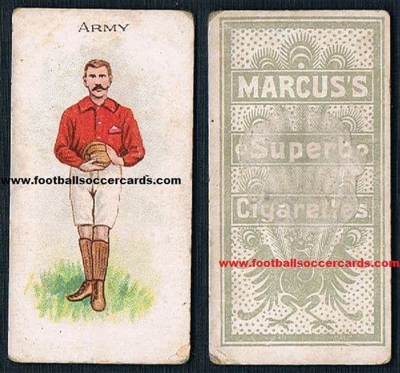 1890s British Army soccer team MARCUS cigarette card military & sports history