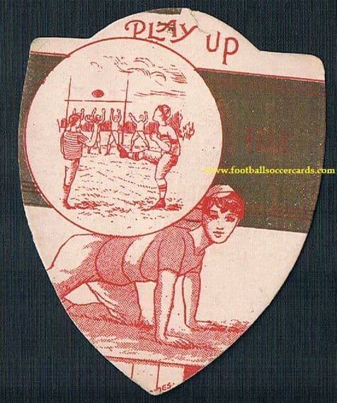 1890s Ebbw Vale rugby football club's earliest card! "Play Up Vale" by Baines of Bradford