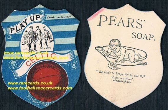 1890s' Glasgow Celtic Baines Pears Soap card
