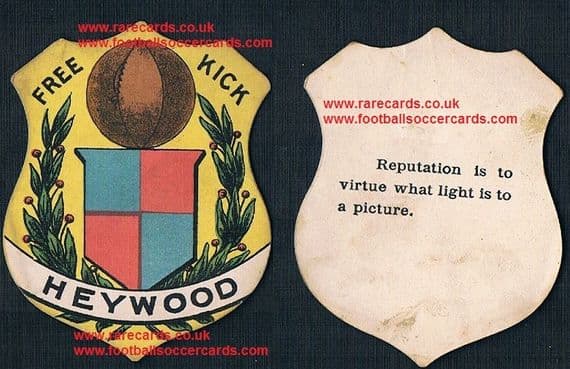 1890s Heywood f.c. sports card by Briggs or Sharpe