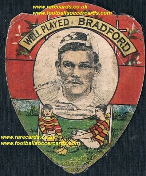 1890s J.H. Crompton Bradford rugby player Baines card