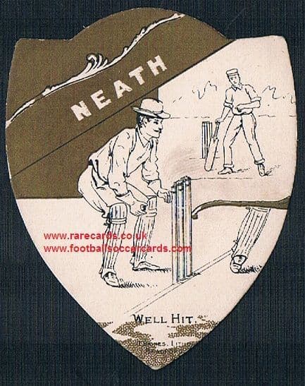 1890s Neath cricket club on a Baines cricket trade card
