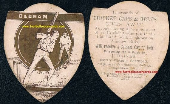 1890s Oldham Cricket club card, founders of the Lancashire league