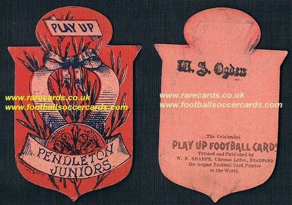 1890s Pendleton Juniors W.N. Sharpe Play Up Football card