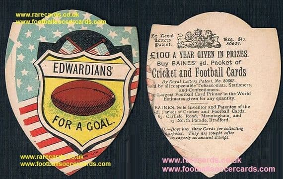 1890s USA St Edwards Austin TX early Gridiron Football card by Baines, Hilltoppers Crusaders