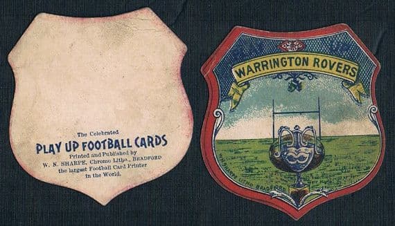 1890s Warrington Wire rugby card by W.N. Sharpe Rovers, an early Warrington rarity