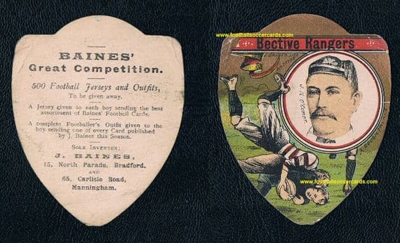 1891 Baines card Ireland CAPTAIN & Bective Rangers J H O'Conor President of the club, rookie card