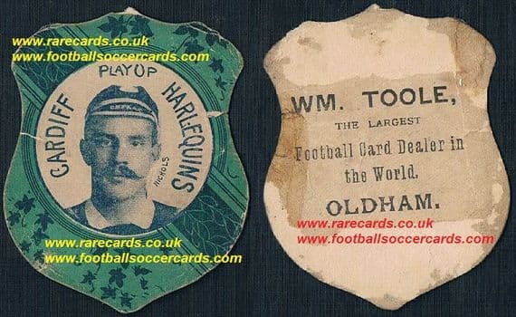 1893 Toole Bainies card Cardiff Harlequins Newport Wales Gwyn Nicholls