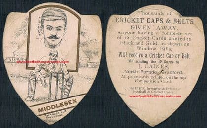 1894 Gregor MacGregor Middx Test cricketer & Scotland rugby Barbarians Baines PRIZE card