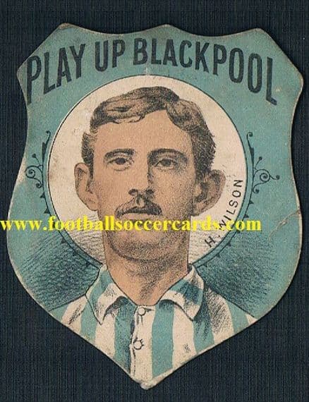 1895 Schofield Fleece Hotel BLACKPOOL FC Wilson 1 of the 1st soccer player cards ever!