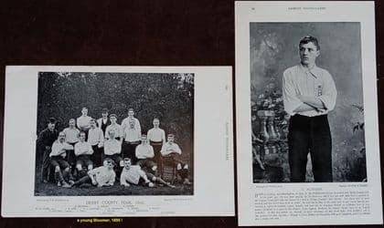 1895 Steve Bloomer Derby rookie x 2 'FASICLES' Famous Footballers, issued loose not as a book!