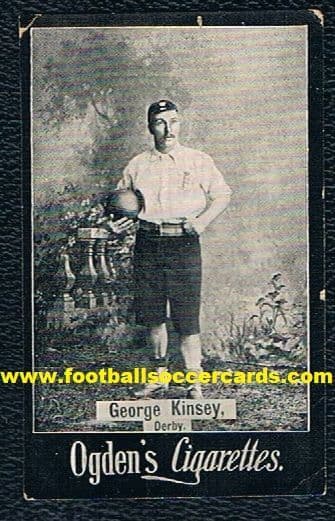 1898 George Kinsey England Wolves & DERBY COUNTY Ogden's General Interest card - not 1902!