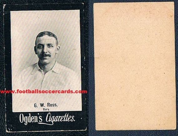 1898 George Ross Legendary BURY x2 F A Cup-winning captain Ogden's General Interest card - not 1902!