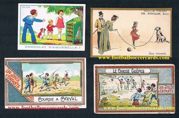 1900 -1920s childrens games trade cards from France x4 rarities